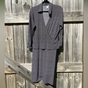 Vintage JBS limited Black and White Patterned Dress Size 14